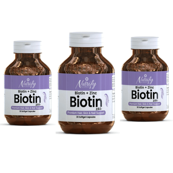 Buy BIOTIN ZEE 30 Softgel Capsules | For Premium Hair, Skin & Nails Support By Nutrify With Best Price In Pakistan - AAB Fashion Galleria